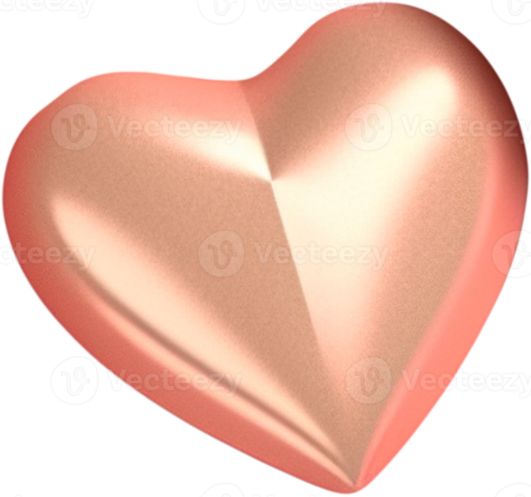 3D Heart Symbol of Love and Affection png