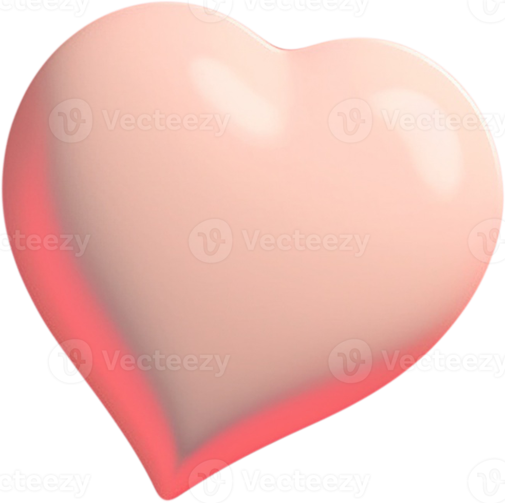 3D Heart Symbol of Love and Affection png