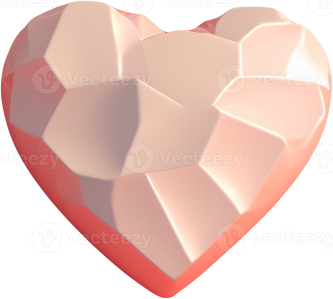 Romantic 3D Heart Illustration png