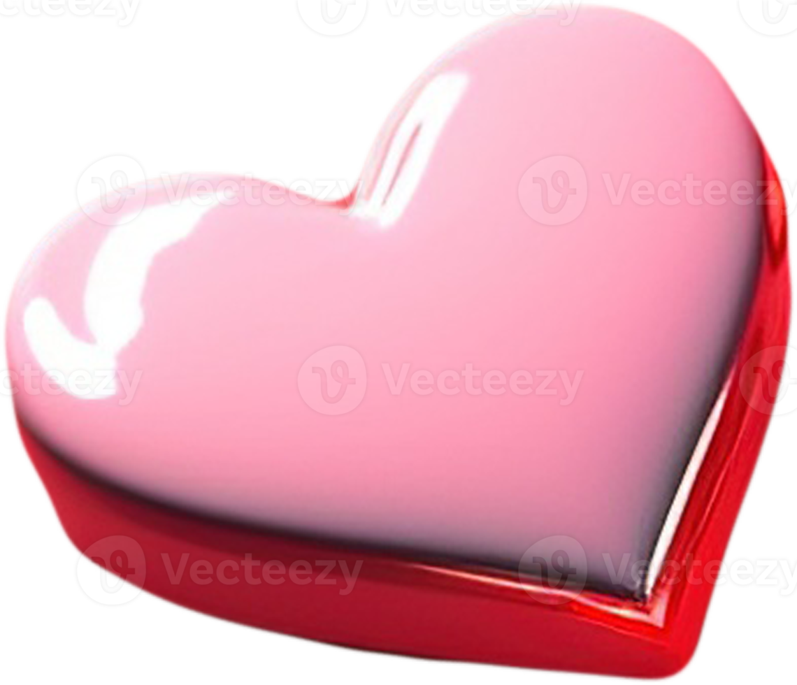 3D glossy heart shape illustration representing love and romance png