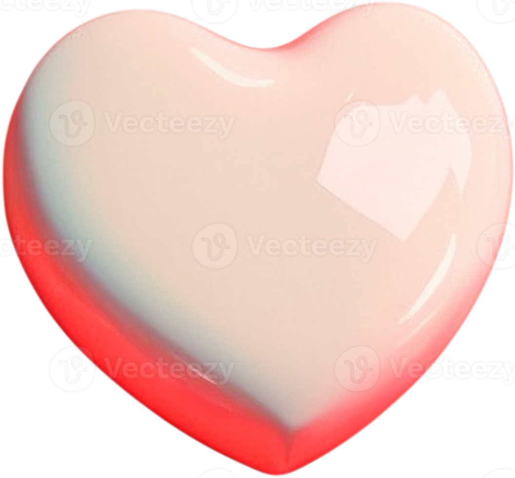 Ilustración en forma de corazón reluciente en 3d que simboliza el amor y la pasión png