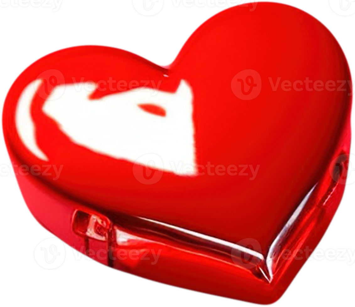 3D glossy heart shape illustration representing love and romance png