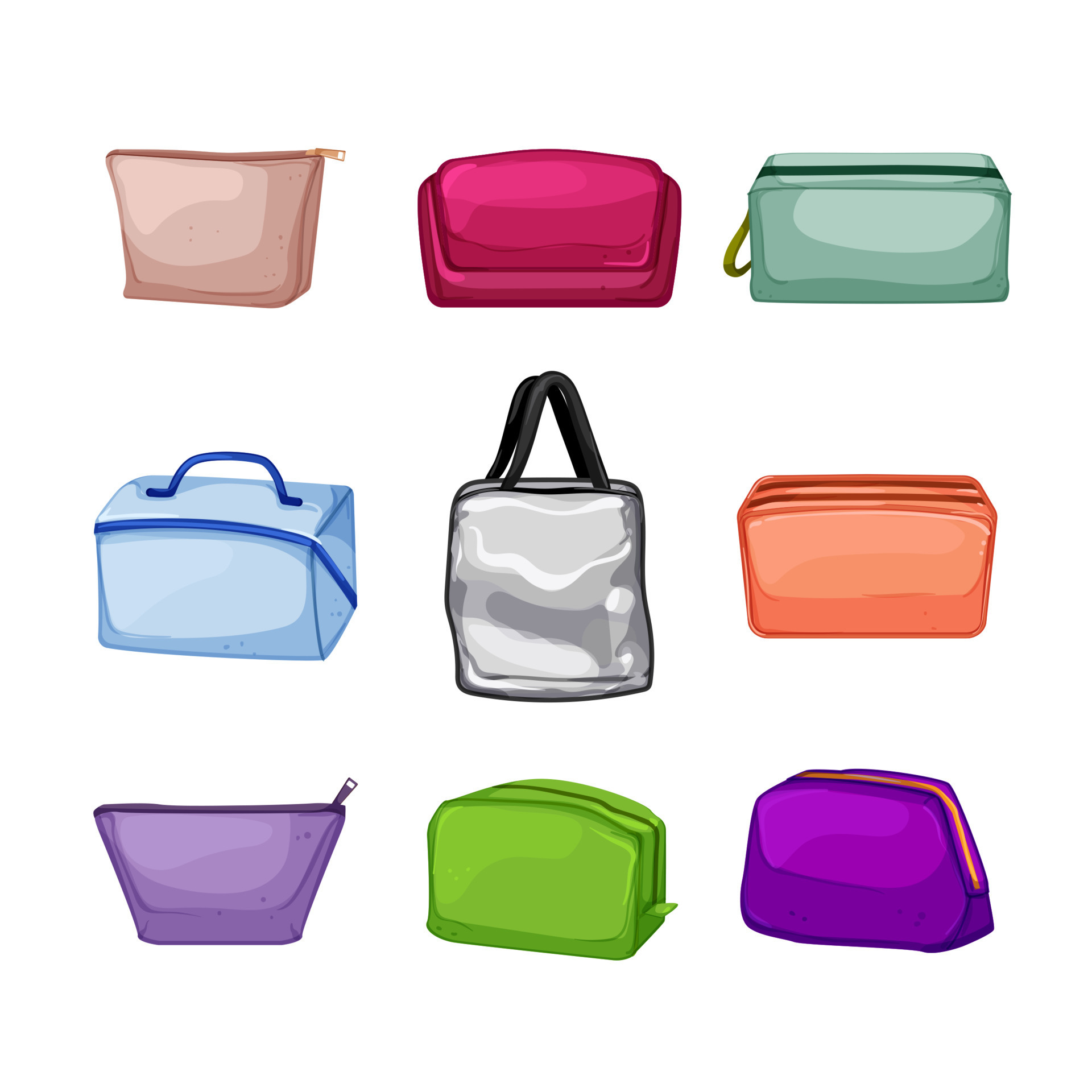 cosmetic pouch set cartoon vector illustration 17420041 Vector Art at