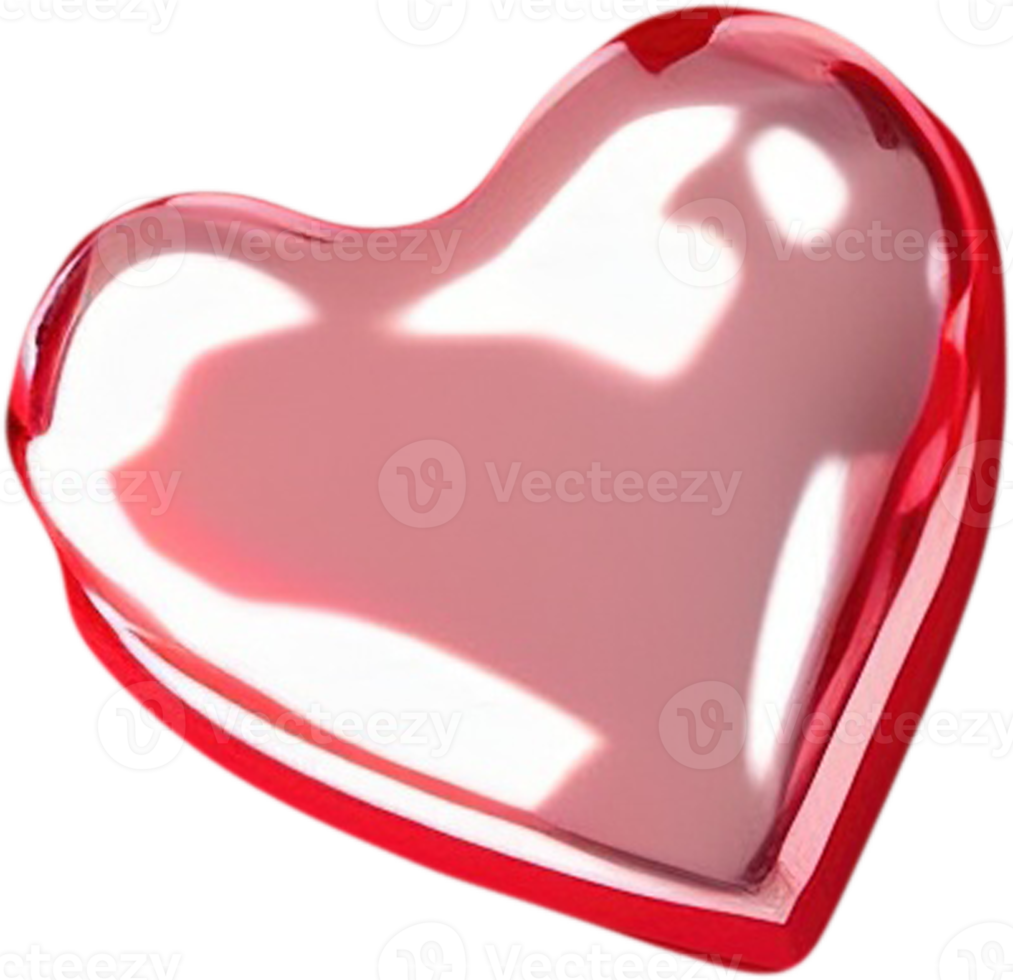 Shining 3D representation of a heart signifying love and devotion png