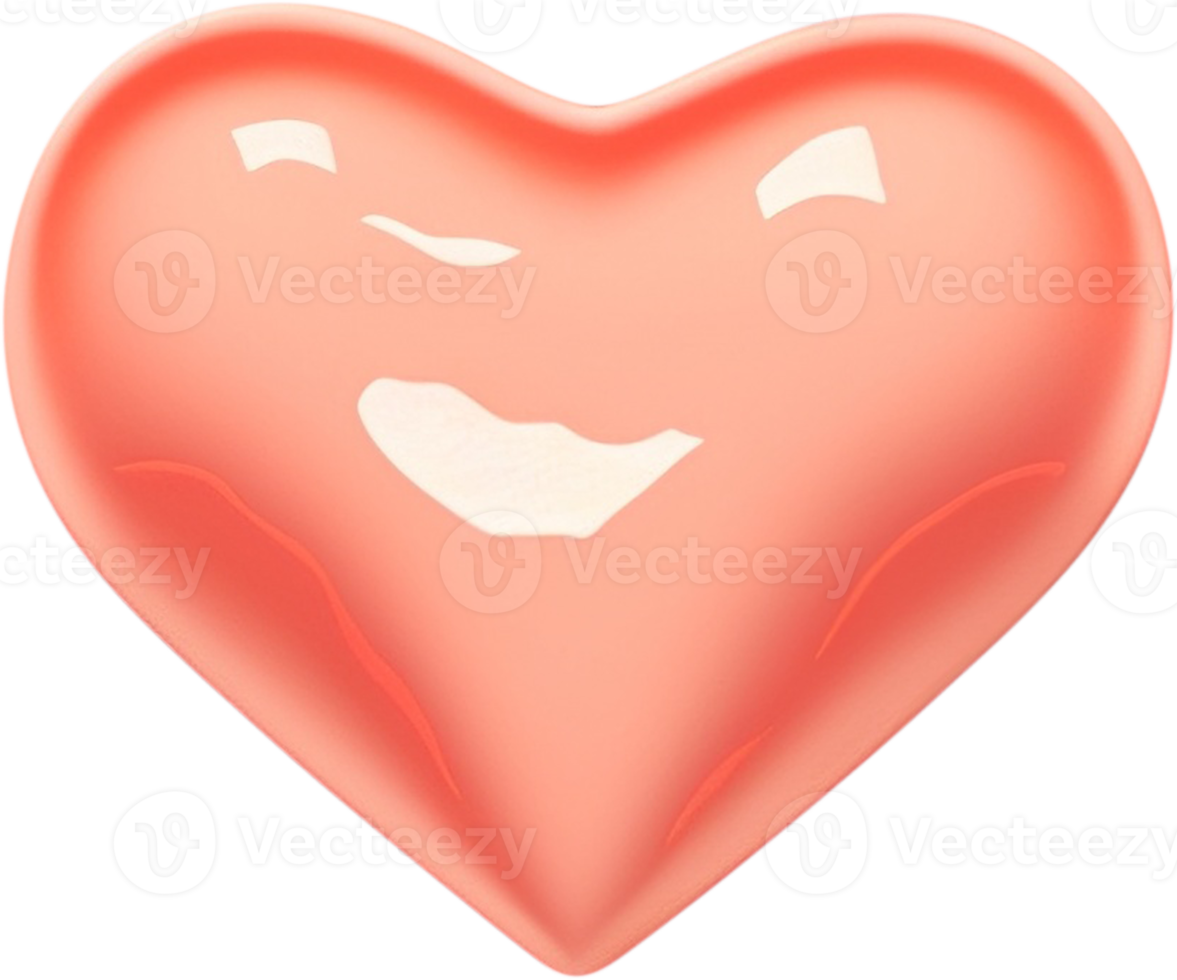 3D shiny heart shape illustration as a symbol of love and romance png