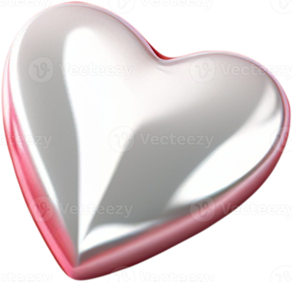 3D shiny heart shape illustration as a symbol of love and romance png