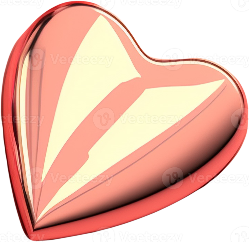 3D glossy heart shape illustration representing love and romance png