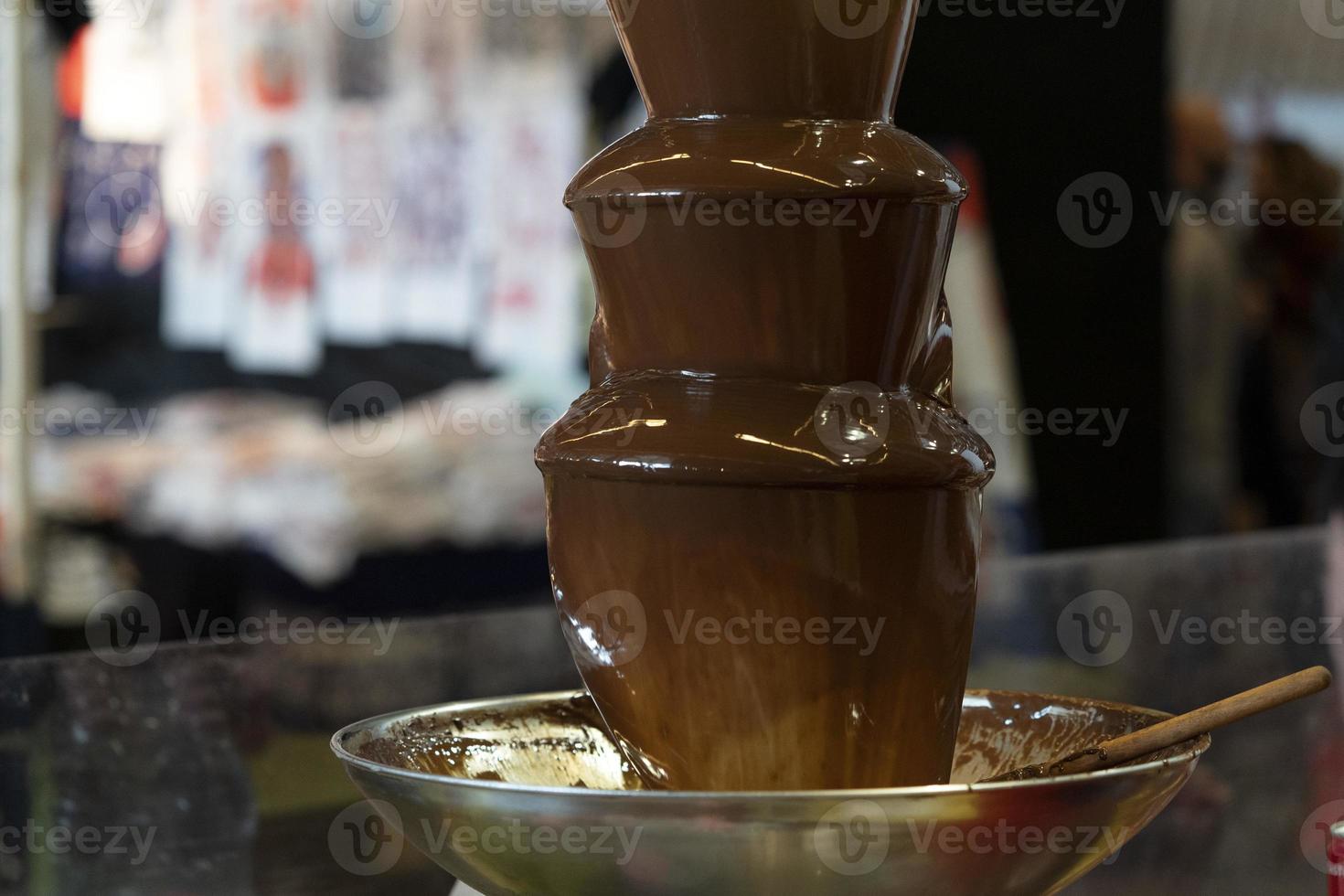 chocolate fountain close up photo