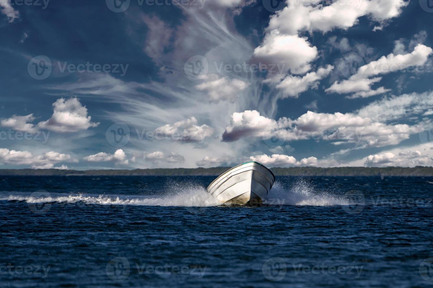 motor speedboat ship wake photo