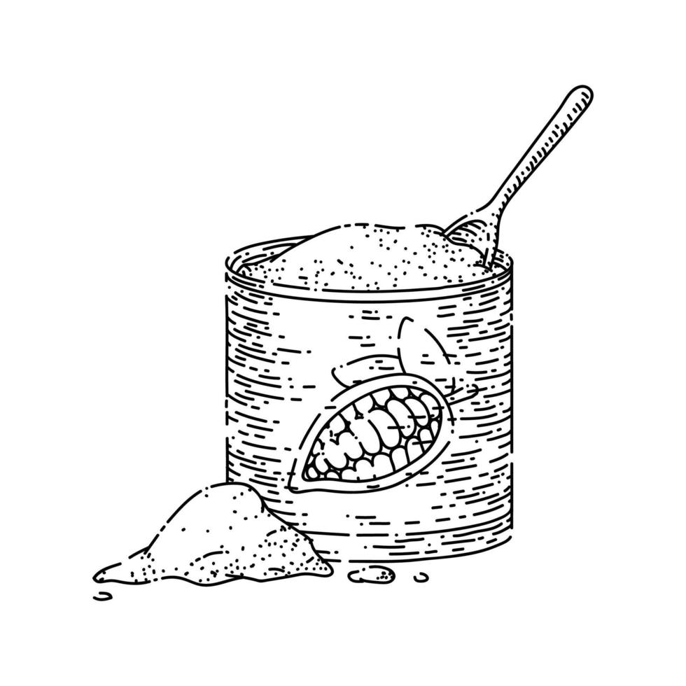 Cocoa powder and drink sketch Royalty Free Vector Image