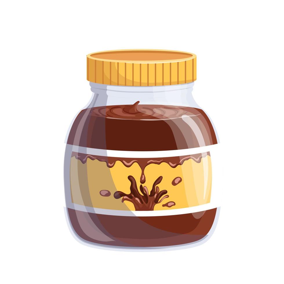 Ilustración de vector de dibujos animados de botella de pasta de chocolate