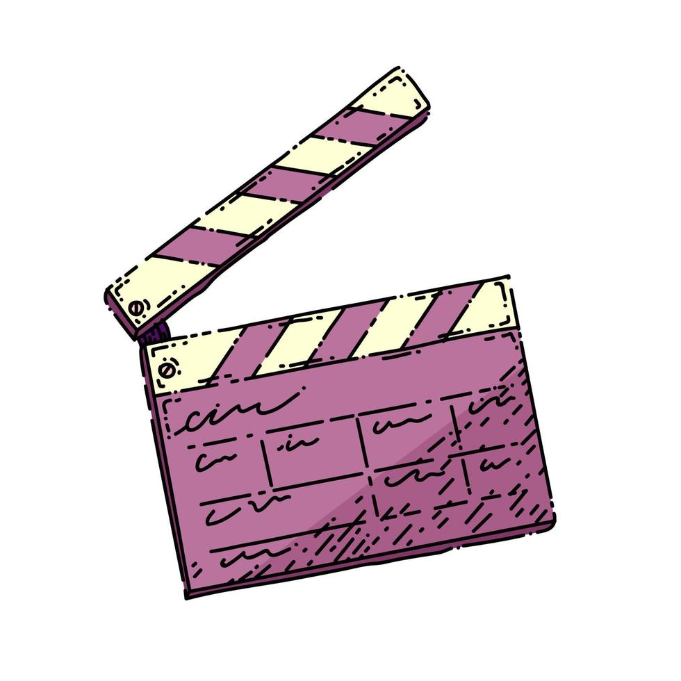 clapper board sketch hand drawn vector