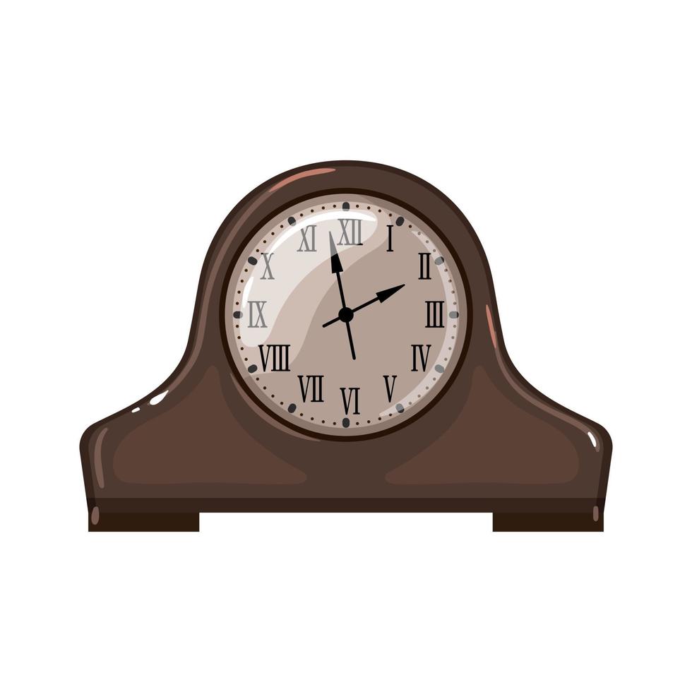 hour clock vintage cartoon vector illustration