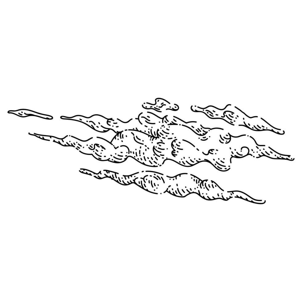 fog cloud sketch hand drawn vector