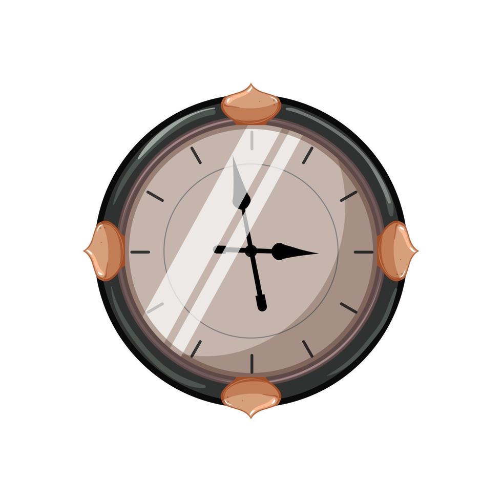 dial clock vintage cartoon vector illustration