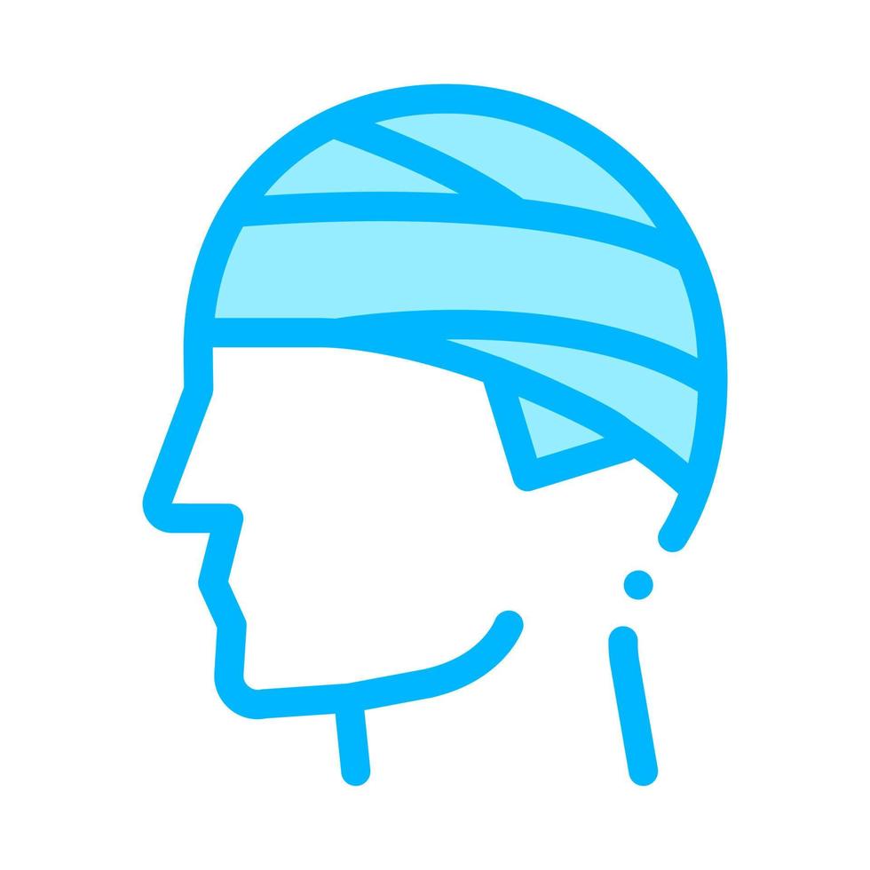 Bandaged Head Man Silhouette Headache Vector Icon