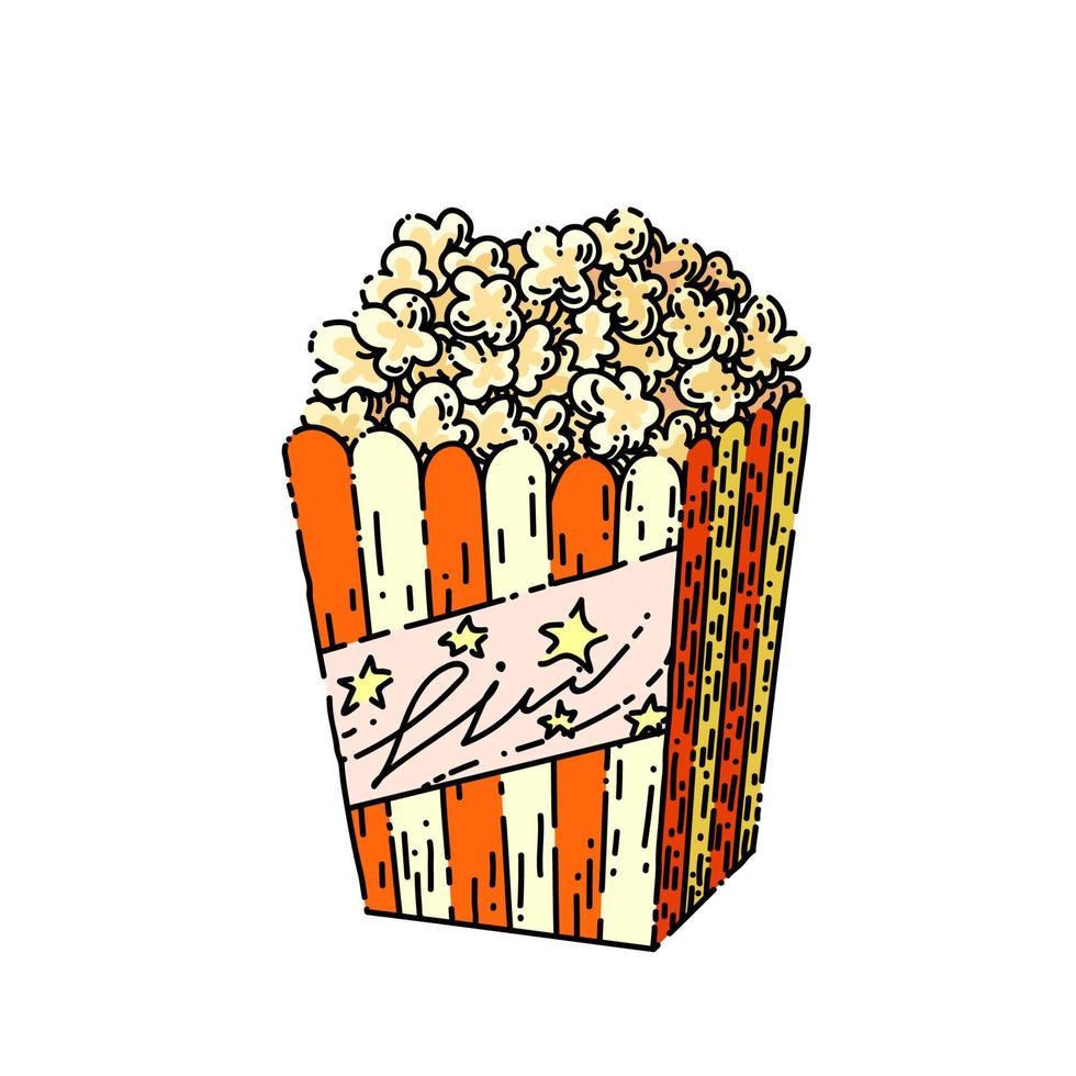 popcorn sketch hand drawn vector