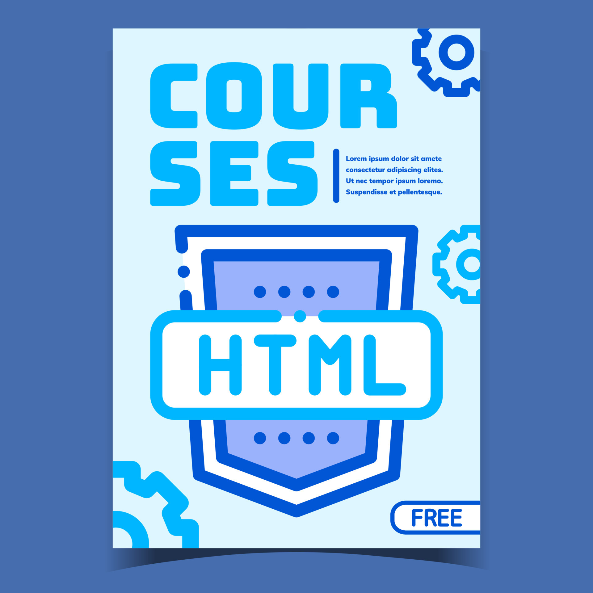 Html Courses Creative Advertising Banner Vector 17420378 Vector Art at ...