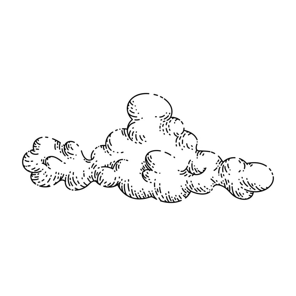 cielo nube boceto dibujado a mano vector