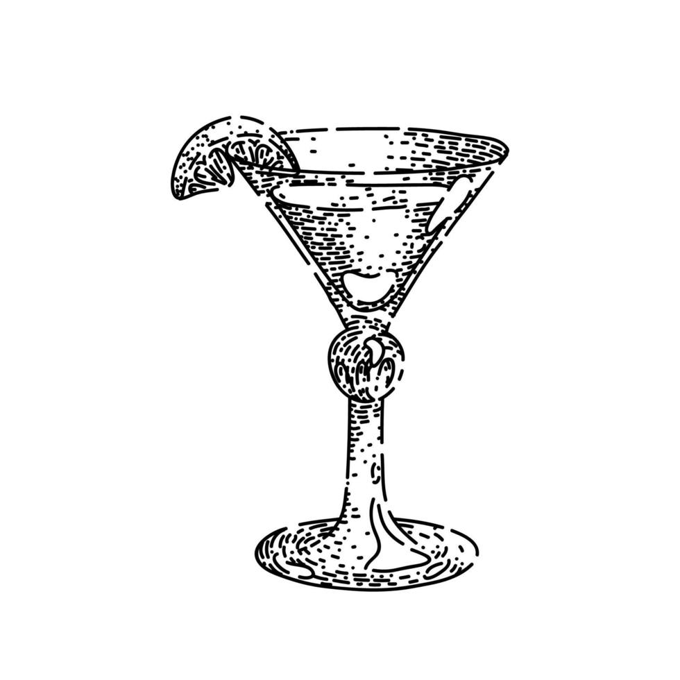 cosmopolitan cocktail sketch hand drawn vector