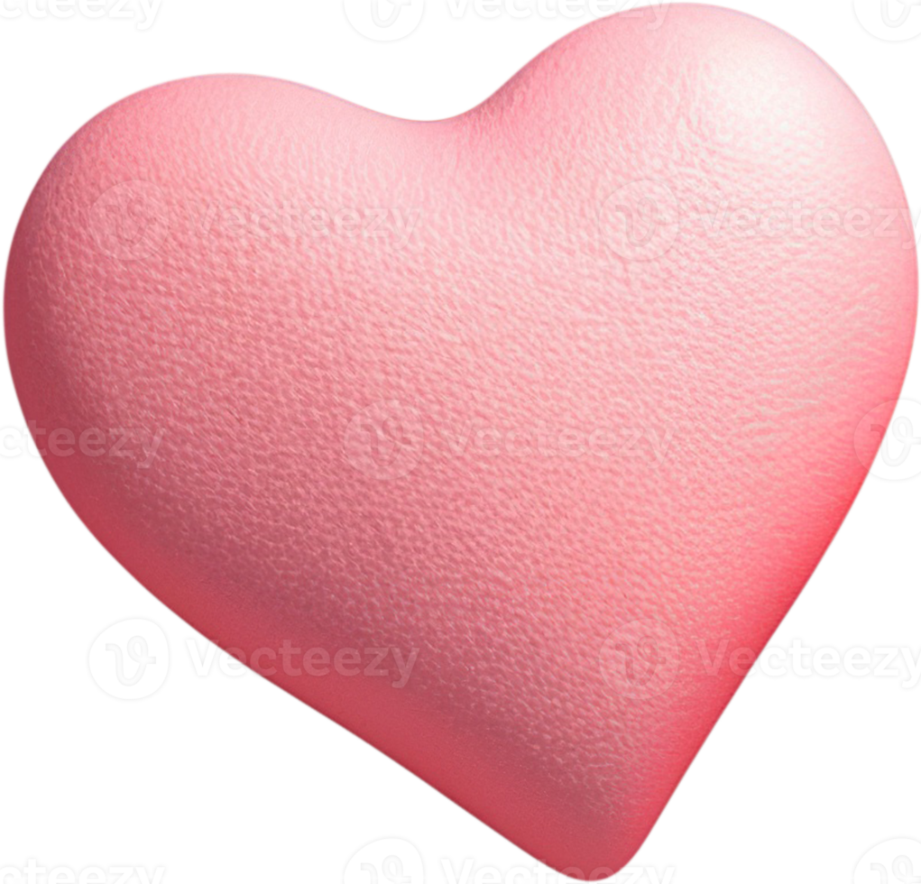 3D heart illustration symbol of love and romance png