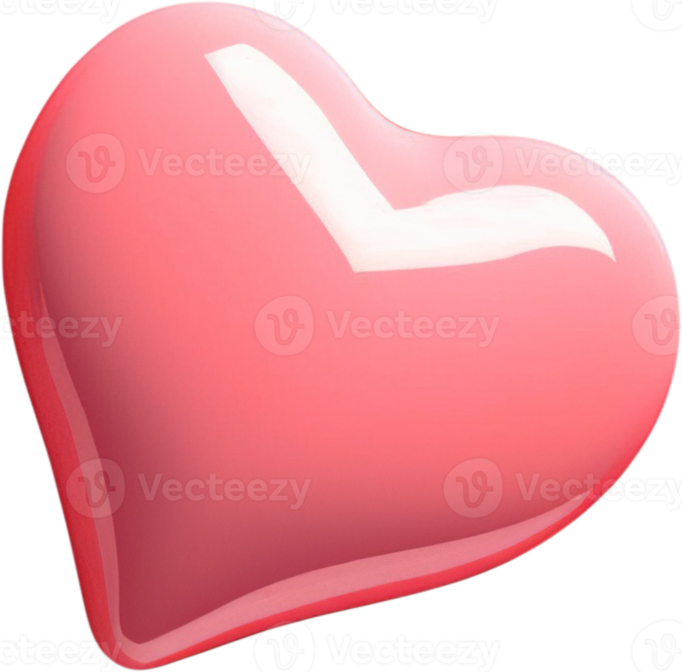 Radiant 3D image of a heart denoting love and romance png