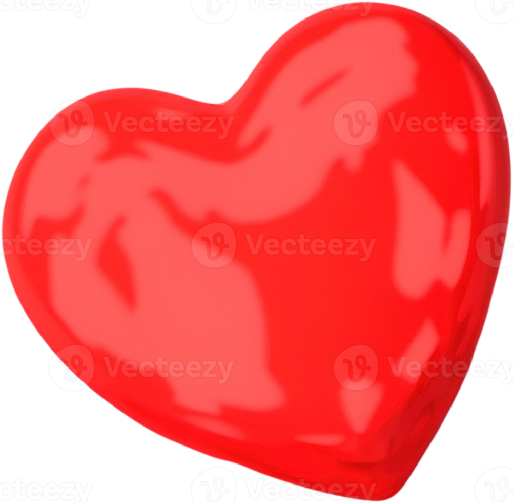 Radiant 3D image of a heart denoting love and romance png