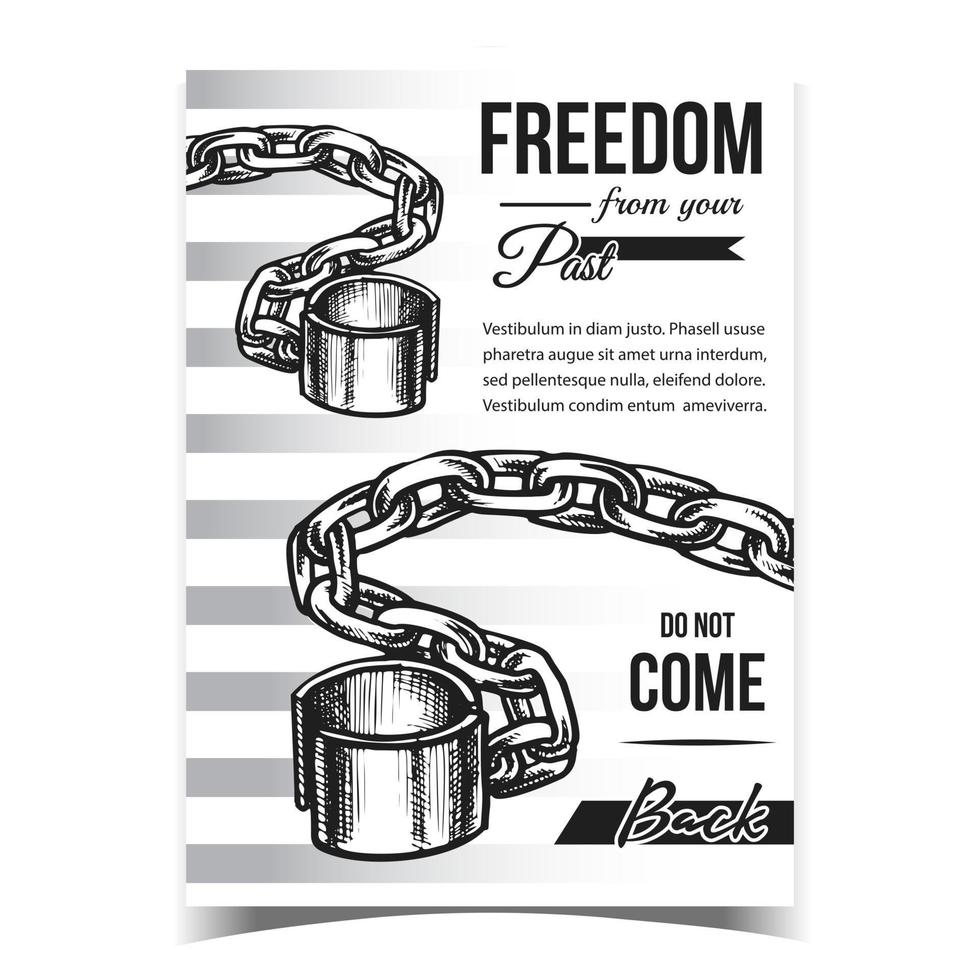 Freedom From Past Jail Advertising Poster Vector