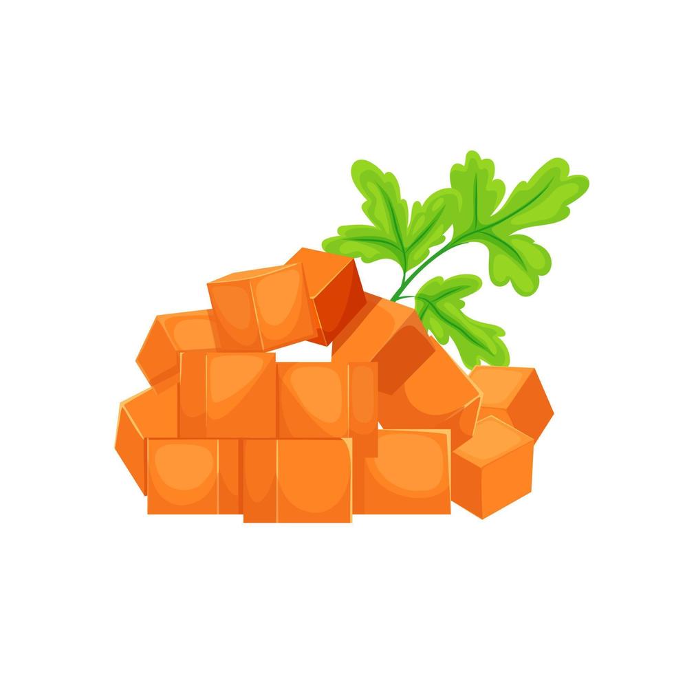 carrot orange cut cartoon vector illustration