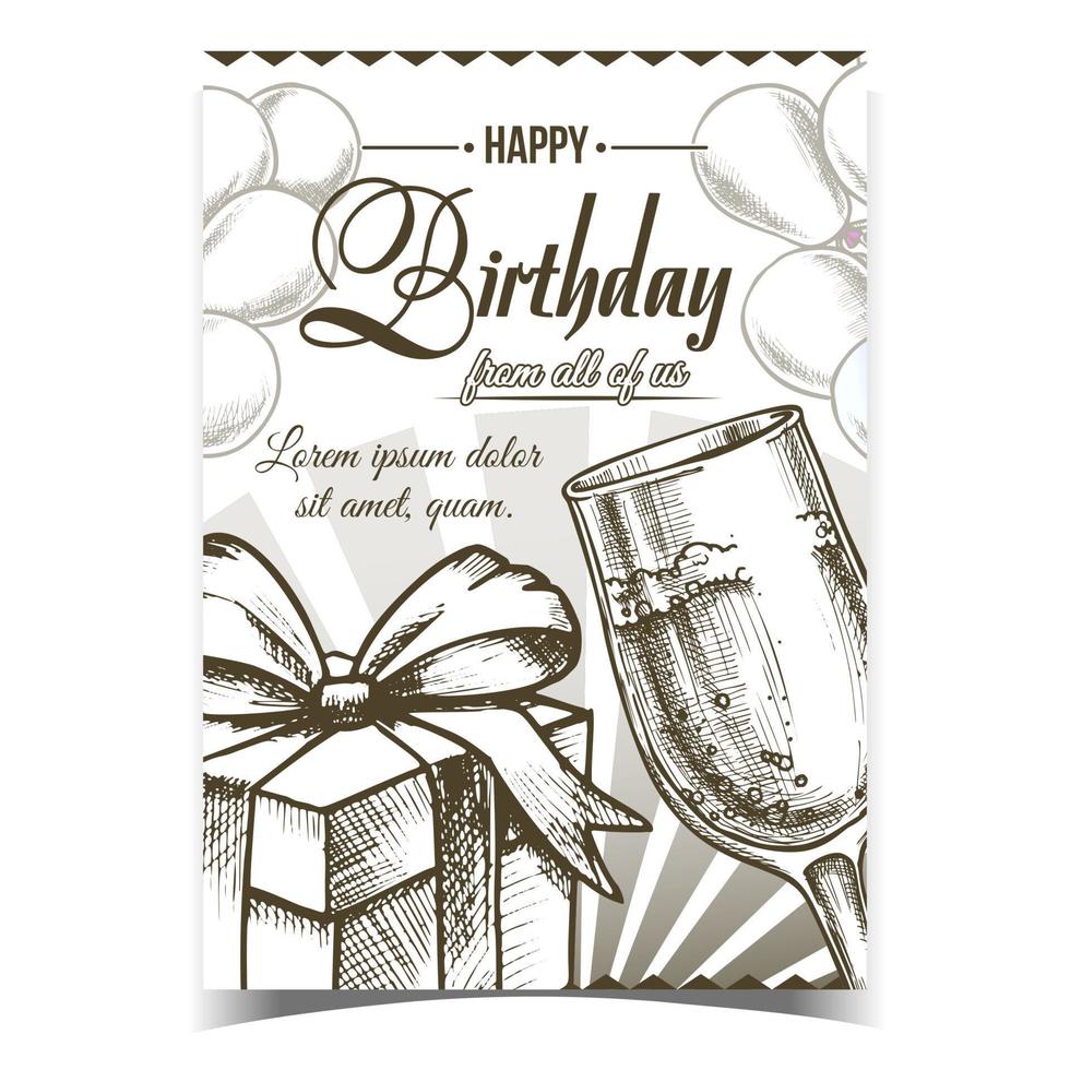 Happy Birthday Gift Congratulatory Banner Vector