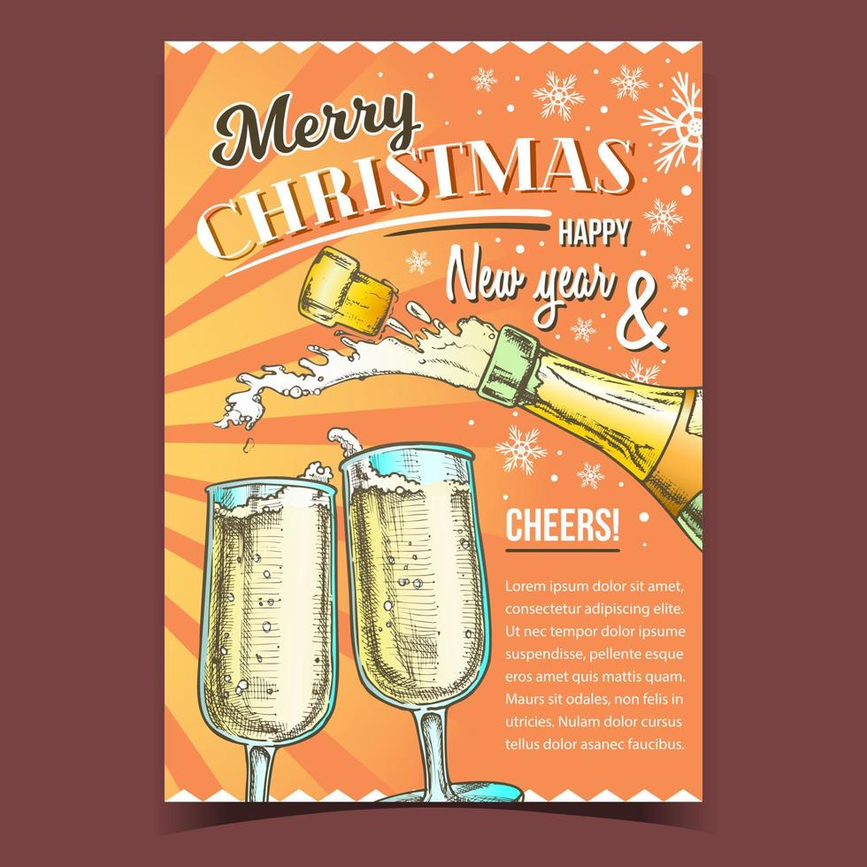 vector de cartel de publicidad de bebida de feliz navidad