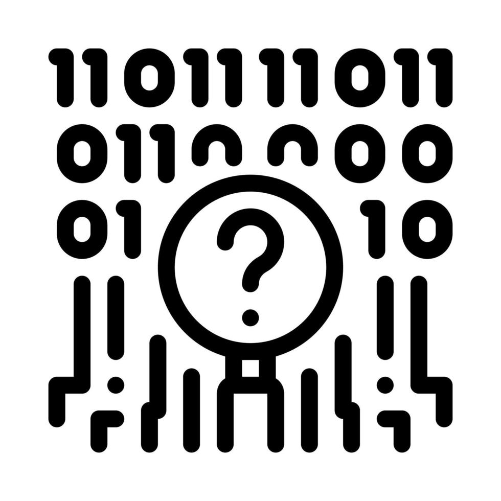 digital code researcher line icon vector illustration