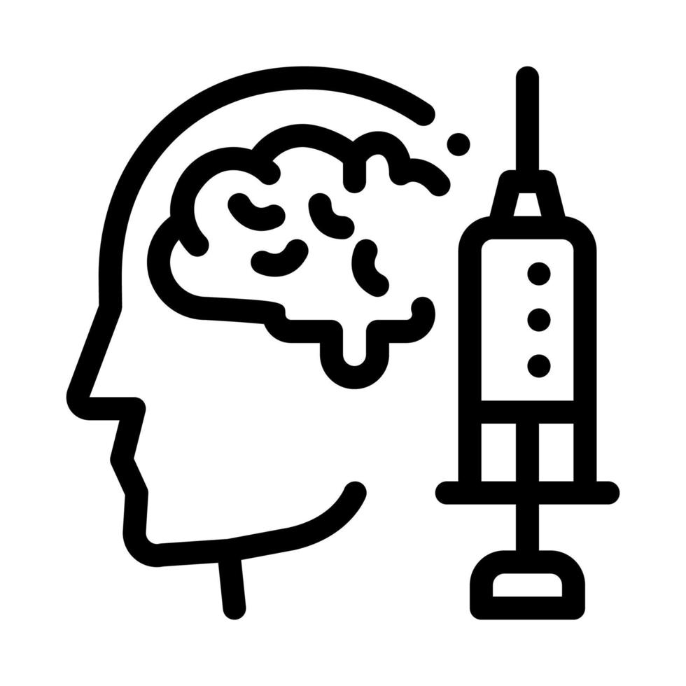 Brain Syringe Injection Vaccine Headache Vector