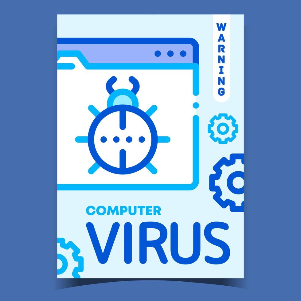 vector de cartel de publicidad de advertencia de virus informático