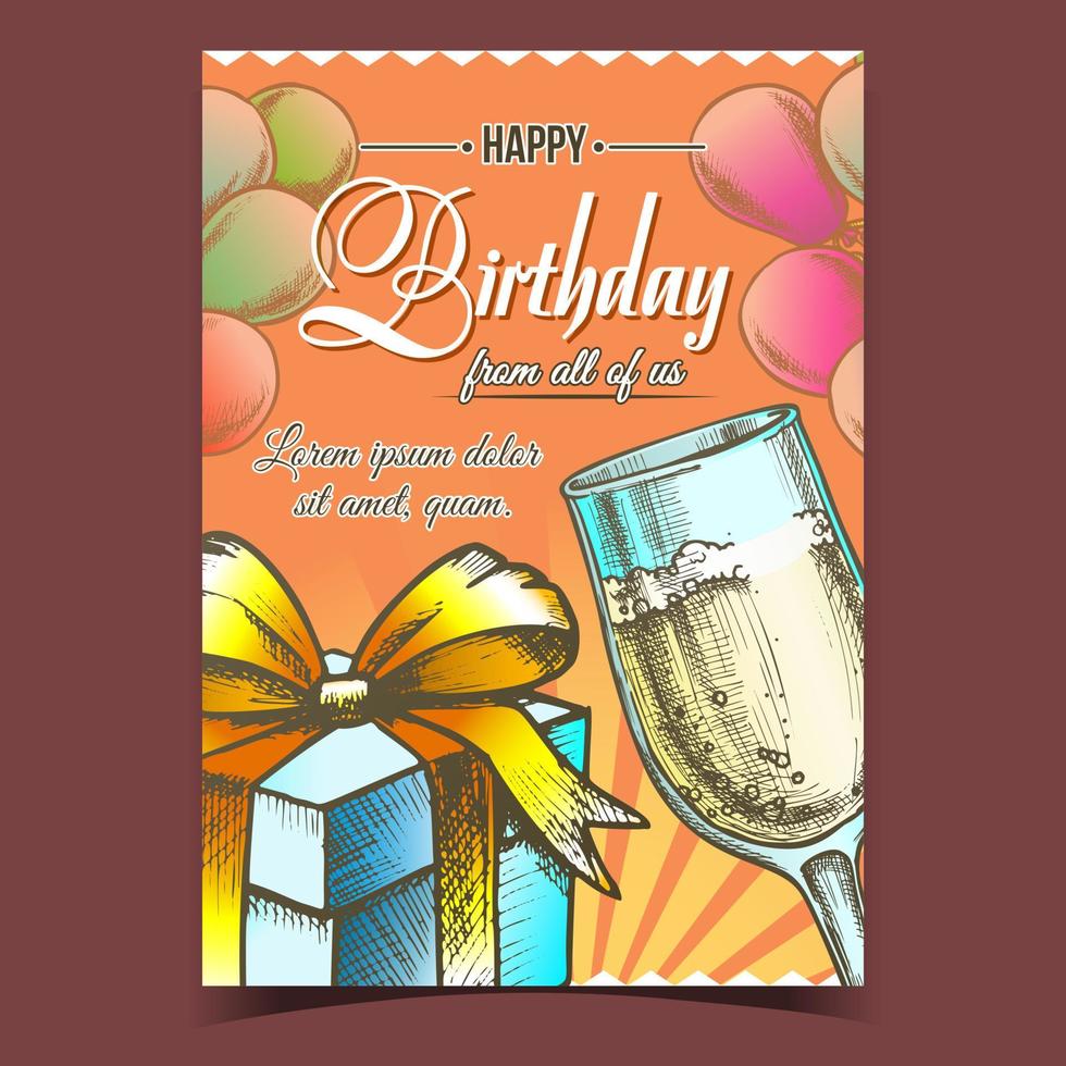 Happy Birthday Gift Congratulatory Banner Vector