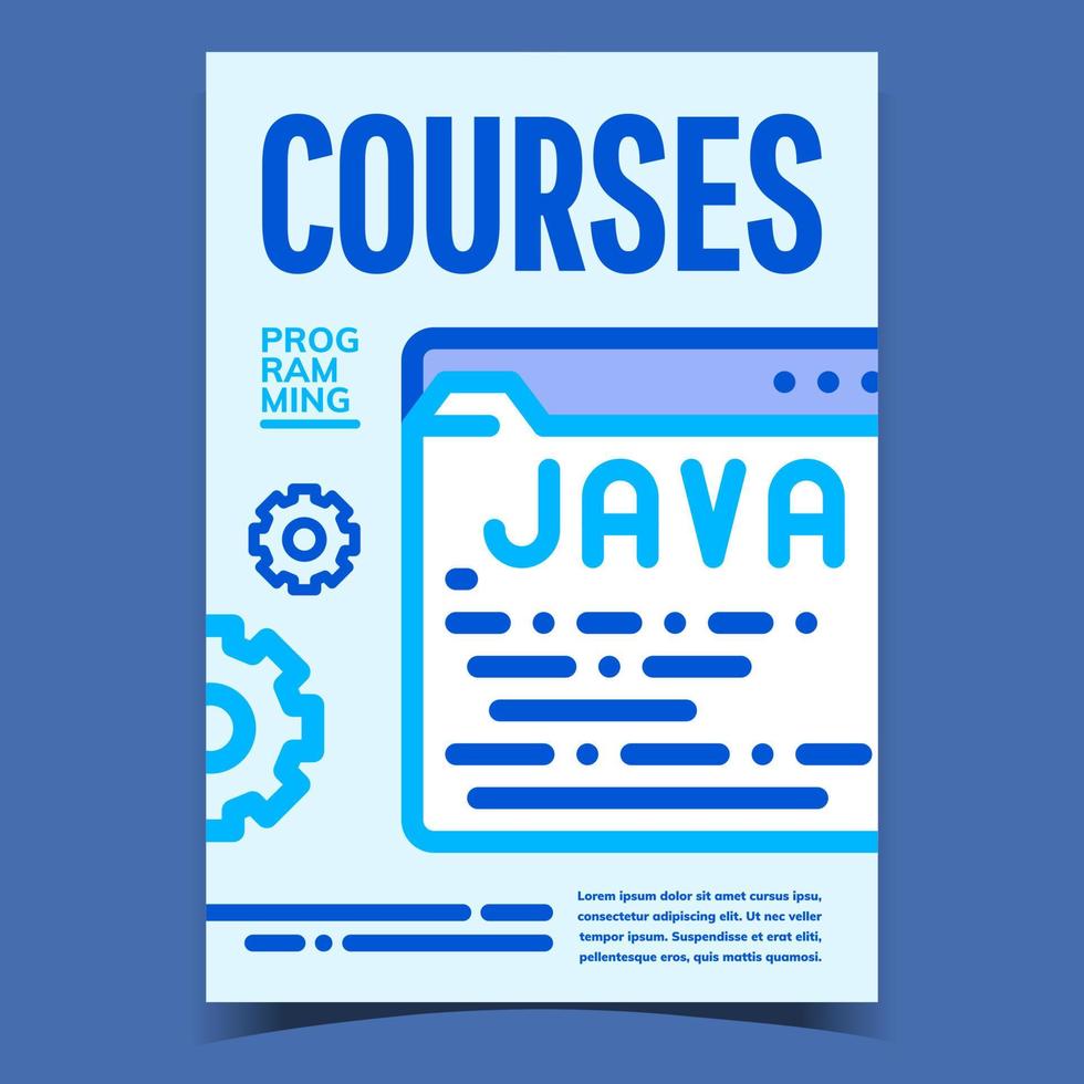 Java Courses Creative Advertising Poster Vector 17420643 Vector Art at ...