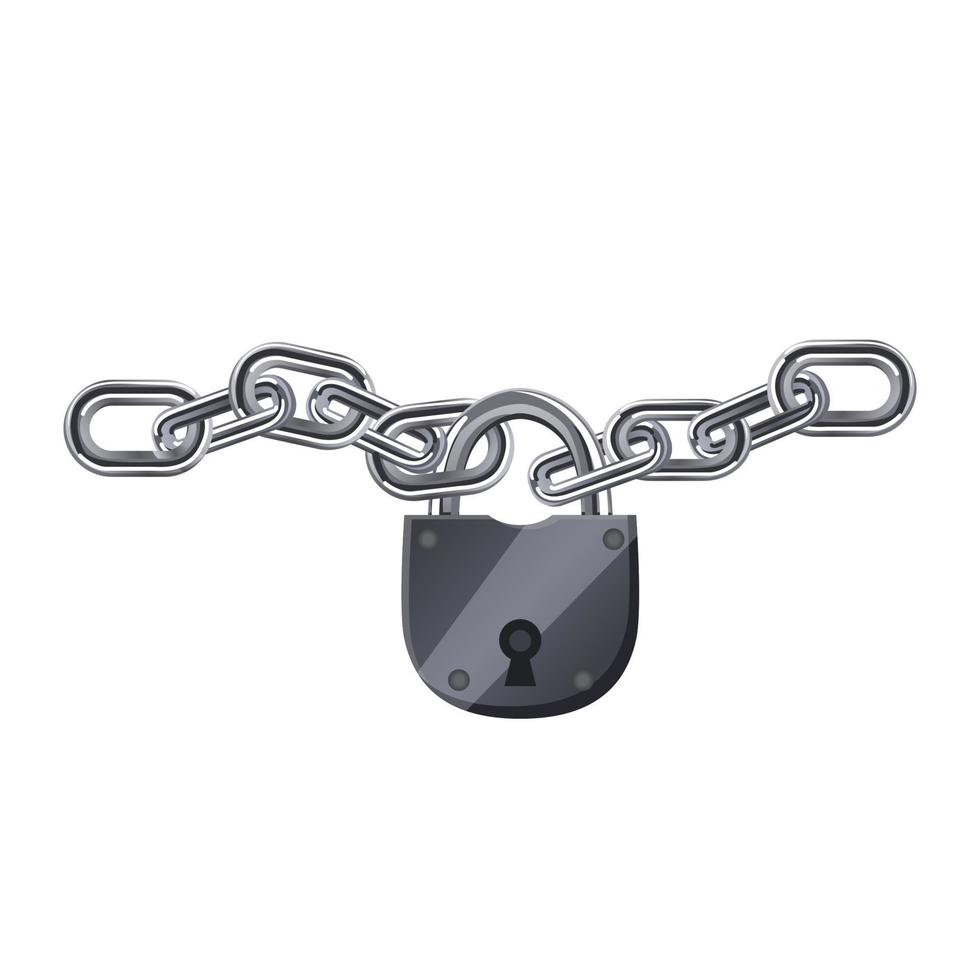 chain lock cartoon vector illustration