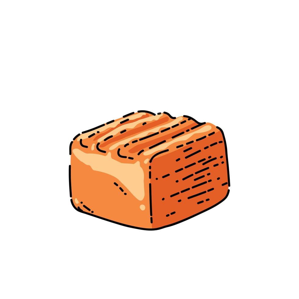 caramel cube sketch hand drawn vector
