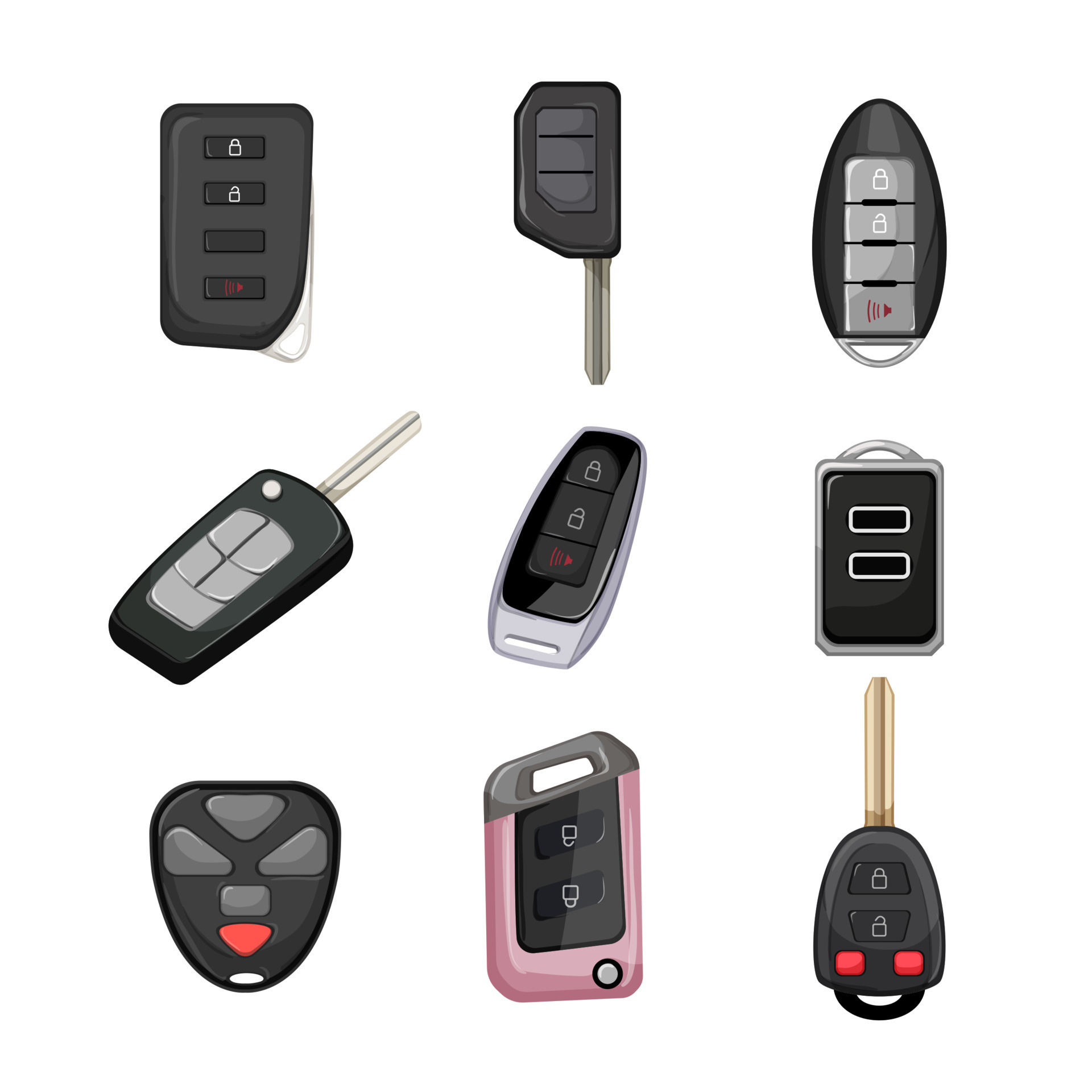 car key set cartoon vector illustration 17420727 Vector Art at Vecteezy