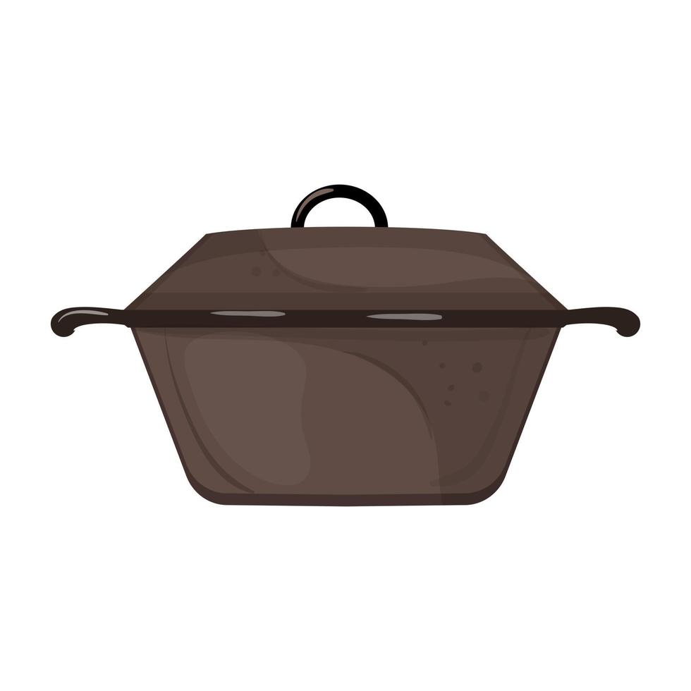 pan iron skillet cartoon vector illustration