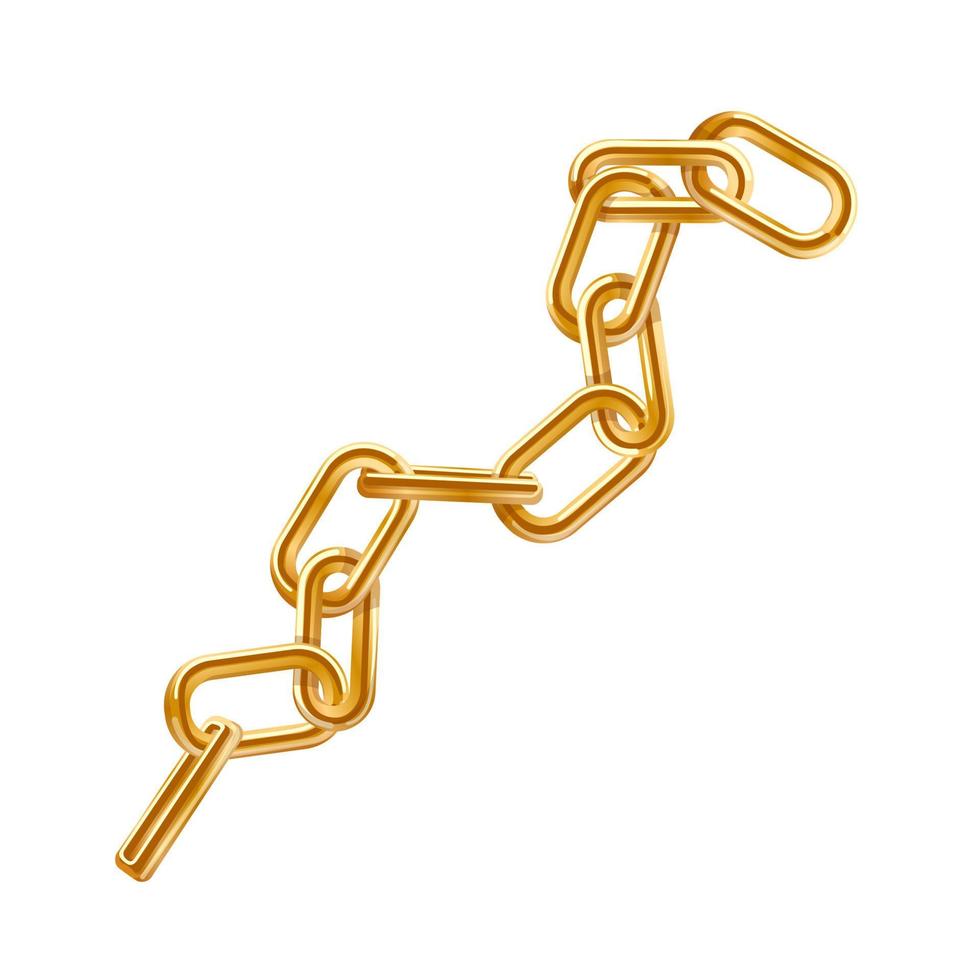 gold chain cartoon vector illustration