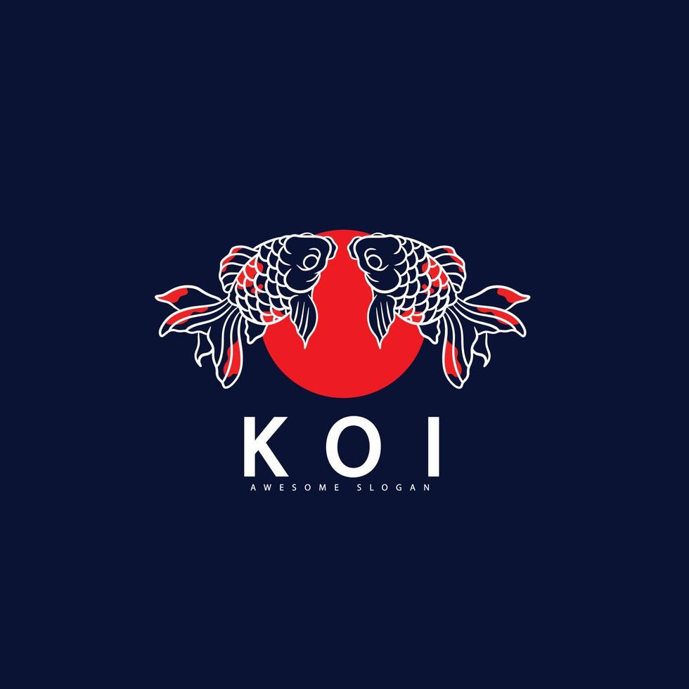 Fish koi logo and symbol vector image