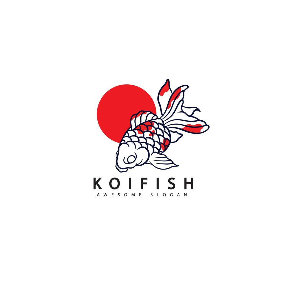 Fish koi logo and symbol vector image