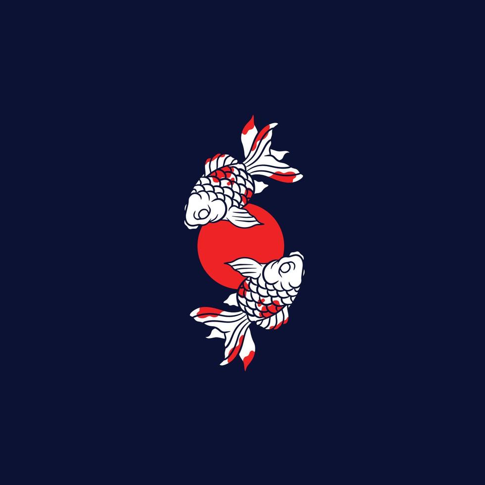 Fish koi logo and symbol vector image