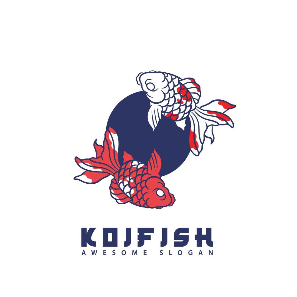 Fish koi logo and symbol vector image