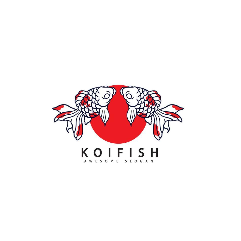 Fish koi logo and symbol vector image