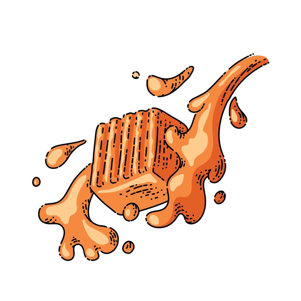 caramel cube splash sketch hand drawn vector