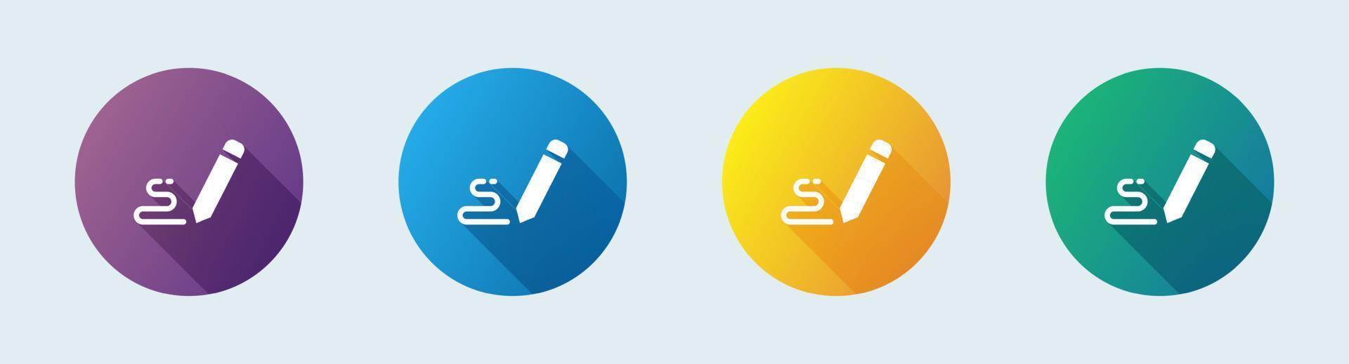 Write solid icon in flat design style. Pen signs vector illustration.