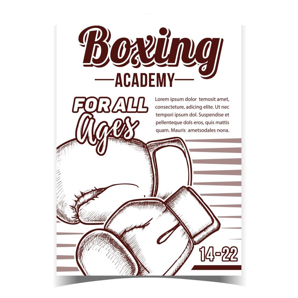 vector de cartel de publicidad creativa de la academia de boxeo