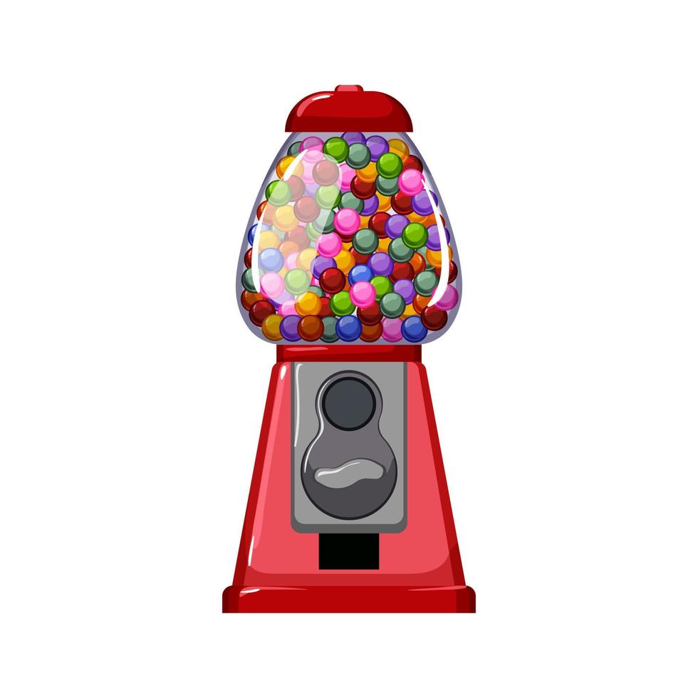 coin bubblegum machine cartoon vector illustration